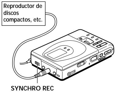 SONY MZ-R35 - Para起初/detener la    grabajo sincronizada con el    reproductor de fuente    (sincrograbacion) - 1