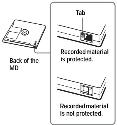 SONY MZ-R410 - To protect a recorded MD - 1