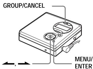 SONY MZ-R410 - Changing the order of a group on a disc (Group Move) - 1