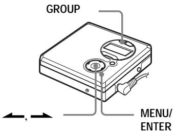 SONY MZ-R410 - Registering tracks or groups as a new group (Group Setting) - 2