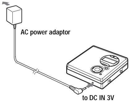 SONY MZ-R410 - Connecting to a power source. - 1