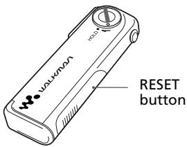 SONY NW-E10 - To reset the player - 1