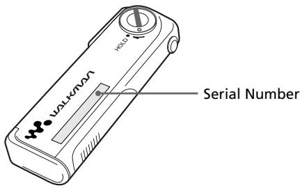 SONY NW-E10 - About the Serial Number - 1