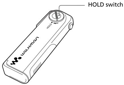 SONY NW-E10 - Locking the controls (HOLD) - 1