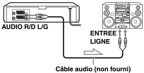 AUDIO R/D L/G ENTREE LIGNE Câble audio (non fourni)