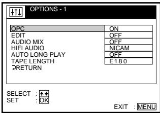 SONY SLV-SE710G - Changing menu options - 2
