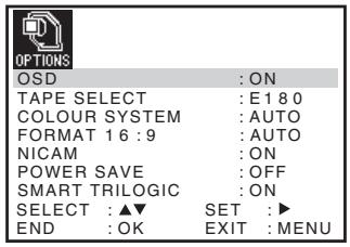 SONY SLV-SE730G - Changing menu options - 1