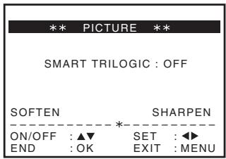 SONY SLV-SE830N - Adjusting the picture sharpness (Smart trilogic) - 2