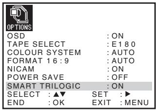 SONY SLV-SE830N - Adjusting the picture sharpness (Smart trilogic) - 1