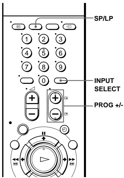 SP/LP 1 2 3 4 5 6 7 8 9 0 INPUT SELECT PROG +/-