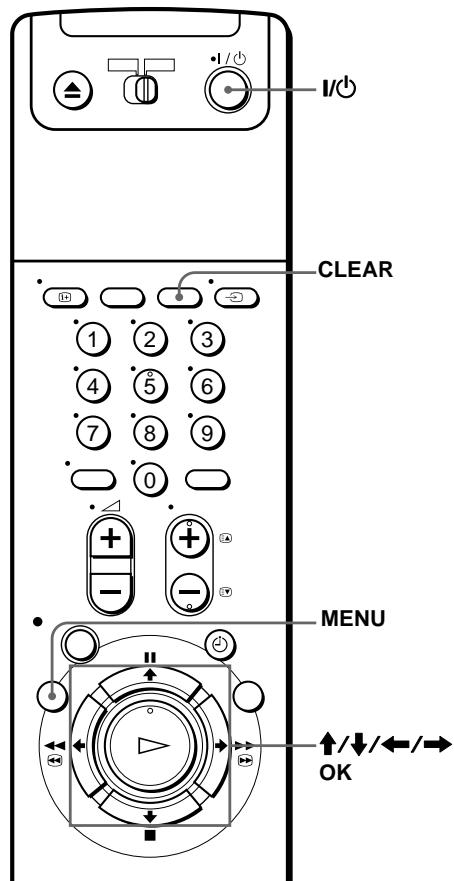 I/O CLEAR MENU ↑/↓/←/→ OK