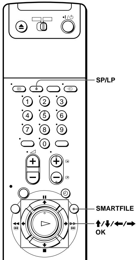 SP/LP SMARTFILE ↑/↓/←/→ OK