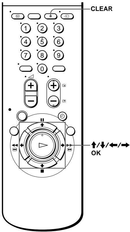 CLEAR 1 2 3 4 5 6 7 8 9 0 + - + - ↑/↓/←/→ OK
