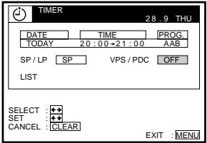 SONY SLV-SF950N - Press  TIMER. - 20