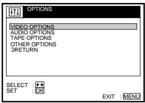 SONY SLV-SF950N - Changing menu options - 1