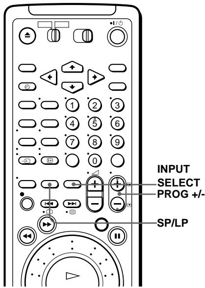 INPUT SELECT PROG +/-- SP/LP