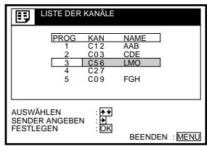 SONY SLV-SF990E - Verschieben von Programmpositionen - 6