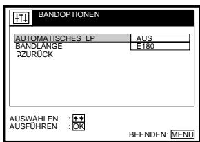 SONY SLV-SF990E - Menu BANDOPTIONEN - 1