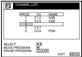 SONY SLV-SF990G - Disabling unwanted programme positions - 10