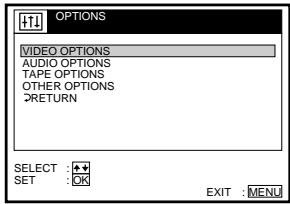 SONY SLV-SF990G - Changing menu options - 1