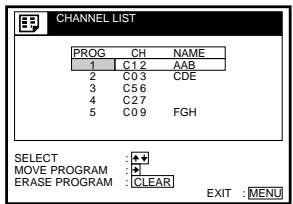 SONY SLV-SF990G - Changing programme positions - 4