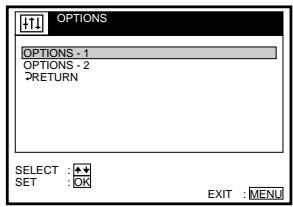 SONY SLV-SX40EG - Changing menu options - 1