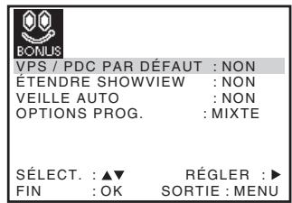 SONY SLV-SX730D - Modification des options de menu - 2