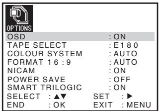 SONY SLV-SX730N - Changing menu options - 1