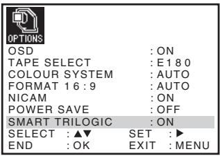 SONY SLV-SX730N - Adjusting the picture sharpness (Smart trilogic) - 1
