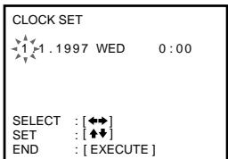 CLOCK SET 1.1997 WED 0:00 SELECT : [←→] SET : [◆↓] END : [ EXECUTE ]