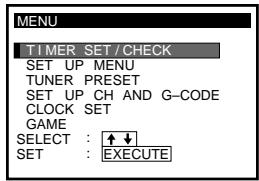 SONY SLV-X821MK2 - MENU - 1