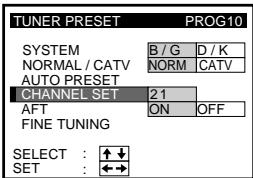 SONY SLV-X827MN - Presetting channels manually - 9