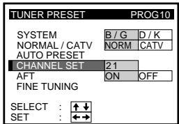 SONY SLV-X827MN - Presetting channels manually - 3