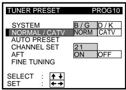 SONY SLV-X827MN - Presetting channels manually - 7