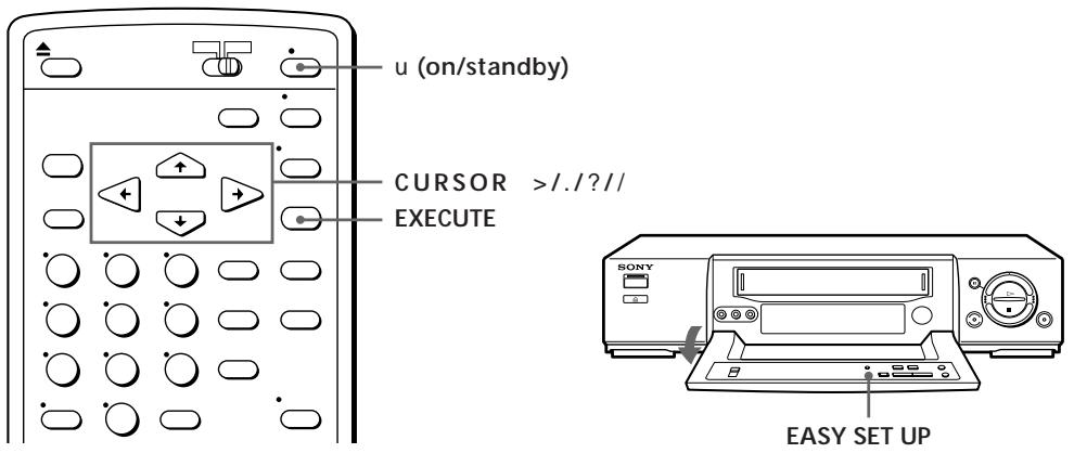 SONY SLV-X842ML - Setting up the VCR sequentially (EASY SET UP) - 1