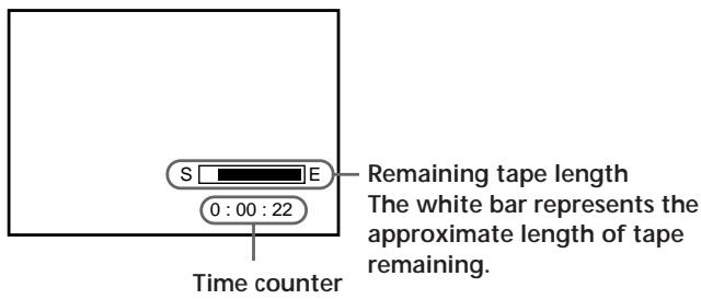 SONY SLV-X842ML - Displaying the remaining tape length and time counter - 1