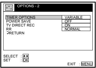 SONY SLV-X9G - Changing menu options - 3