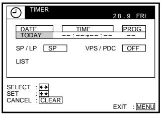 SONY SLV-X9N - Press  TIMER. - 2
