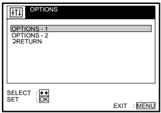 SONY SLV-X9N - Changing menu options - 1