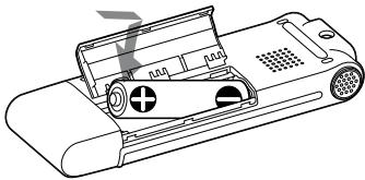 SONY ICD-UX60 - Inserción de la pila - 2