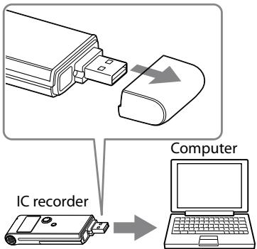 SONY ICD-UX70 - Connecting the IC recorder to your computer - 1