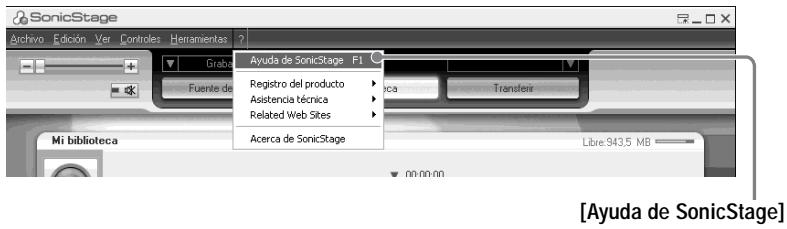 SONY MZ-N520CK - Paraunar Ayuda de SonicStage - 1