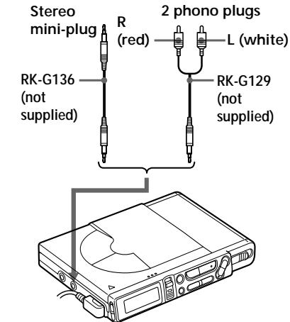 SONY MZ-R37 - Connecting to a stereo system - 2