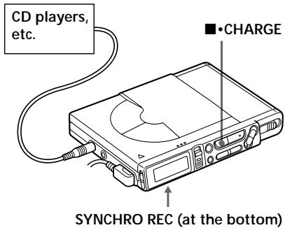 SONY MZ-R37 - To start/stop recording in sync with the source player (Synchro-recording) - 1