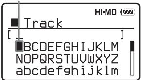 Track Hi-MD [ ] BCDEFGHIJKLMNOPQRSTUVWXYZ NOPQRSTUVWXYZ abcdefghijklmnopqrstuvwxyz abcdefghijklmnopqrstuvwxyz abcdefghijklmnopqrstuvwxyz