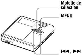 Molette de sélection MENU
