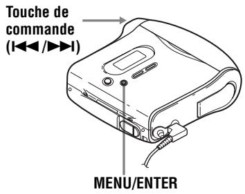 Touche de commande (I< 1 Pendant la lecture, appuyez sur MENU. 2 Appuyez plusieurs fois sur ◀◀◀ ou sur ▶▶▶I jusqu'à ce que « DISP » clignote dans la fenêtre d'affichage, puis rappuyez sur ENTER. 3 Appuyez plusieurs fois sur ◀◀◀ ou sur ▶▶▶ jusqu'à ce que les informations désirées clignotent dans la fenêtre d'affichage. Chaque pression sur ▶▶▶ entraîne la modification du contenu de la fenêtre d'affichage comme suit : Fenêtre d'affichage de l'enregistreur flowchart graph TD A["Sur B"] --> B["LapTim"] B --> C["1 Rem"] C --> D["GP Rem"] D --> E["AllRem"] style A fill:#f9f,stroke:#333 style B fill:#ccf,stroke:#333 style C fill:#cfc,stroke:#333 style D fill:#fcc,stroke:#333 style E fill:#cff,stroke:#333