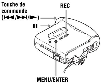 Touche de commande (◄◄/►►1/►) REC MENU/ENTER