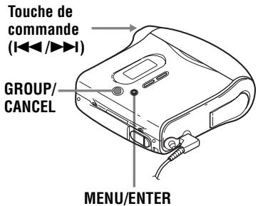 Touche de commande (I◄◄/►►I) GROUP/ CANCEL MENU/ENTER