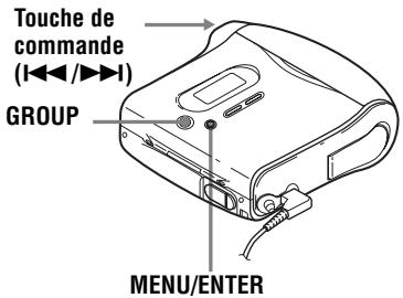 Touche de commande (I◄◄/►►I) GROUP MENU/ENTER